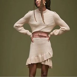 ANTHROPOLOGIE FLAT WHITE SWEATER DRESS